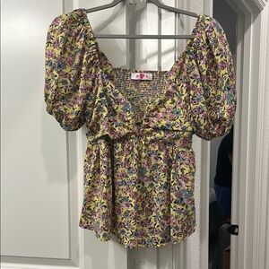 Floral Puff Sleeve Top